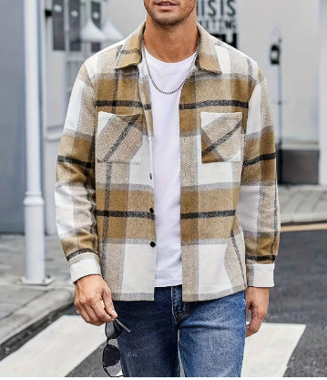 Herren lässige Karomuster Hemdjacke ModeGeist