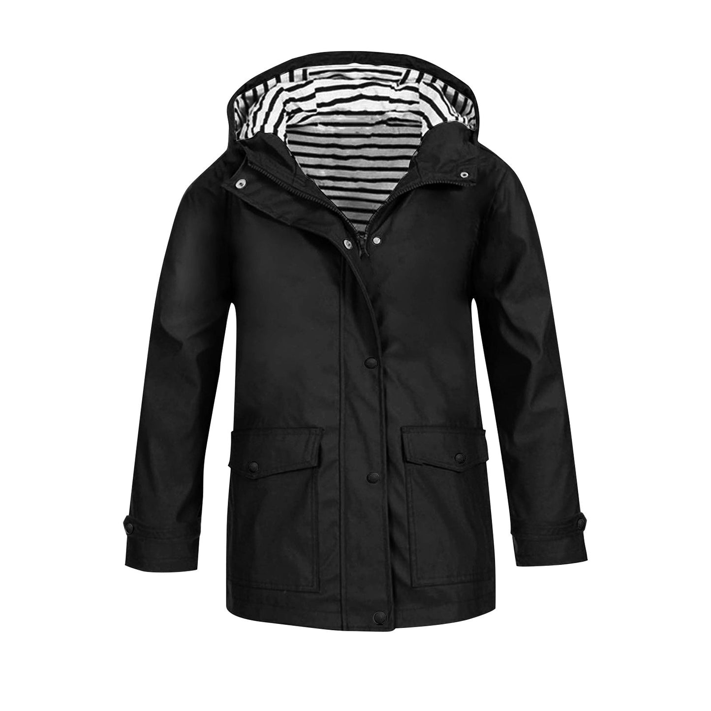 Damen wetterfeste Parkajacke mit praktischen Taschen und verstellbarem Kapuzenkragen ModeGeist