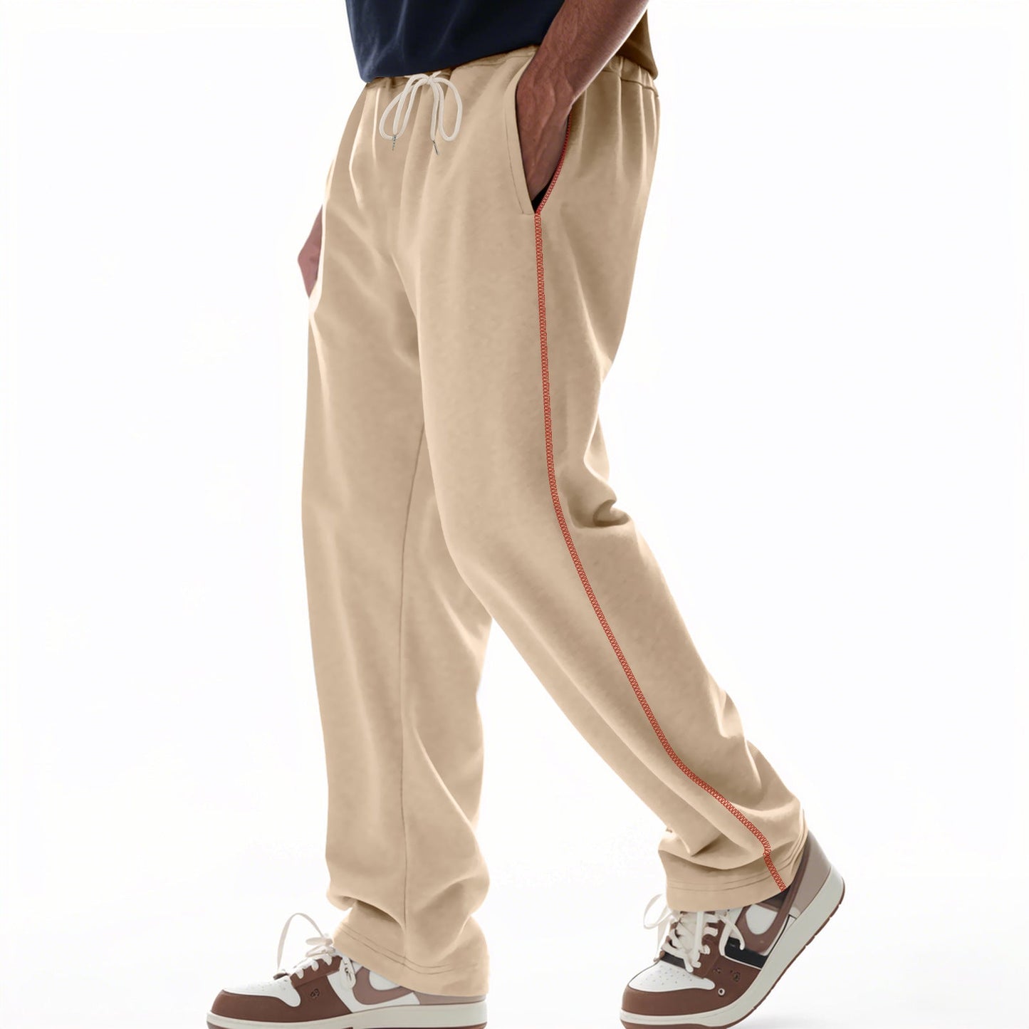 Herren bequeme Jogginghose mit Reißverschluss und seitlichen Taschen ModeGeist