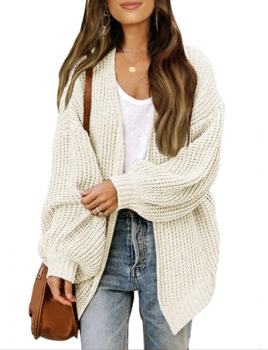Damen Grobstrickjacke mit überschnittenen Schultern und lässigem Schnitt ModeGeist