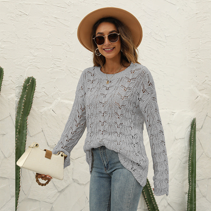 Boho Damenpullover mit Spitze, modisch