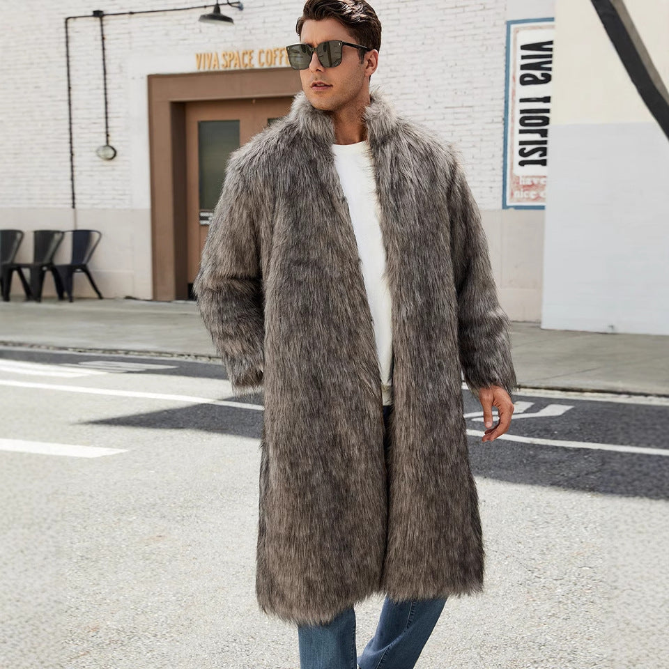 Herren Eleganter und kuscheliger Langmantel aus Kunstfell ModeGeist