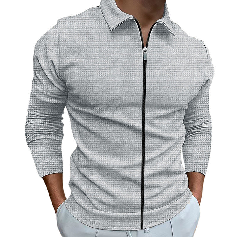 Herren Funktionspullover mit Reißverschluss und strukturiertem Design ModeGeist