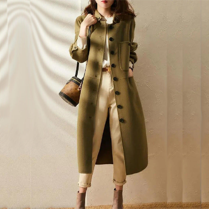 ModeGeist | Stilvoller Langer Trenchcoat für Damen Winter