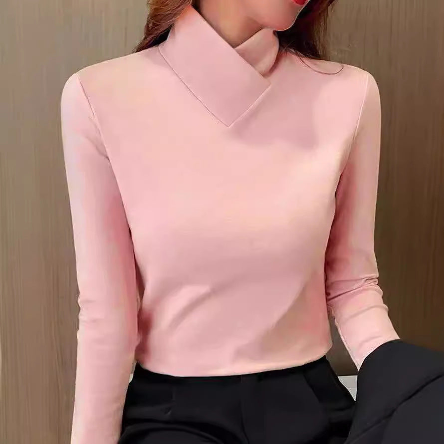 ModeGeist | Bluse mit Asymmetrischem Kragen Langarm-design Elegant und Modern