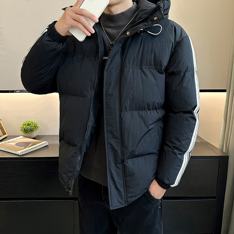 Herren modische und warme Steppjacke mit verstellbarer Kapuze ModeGeist