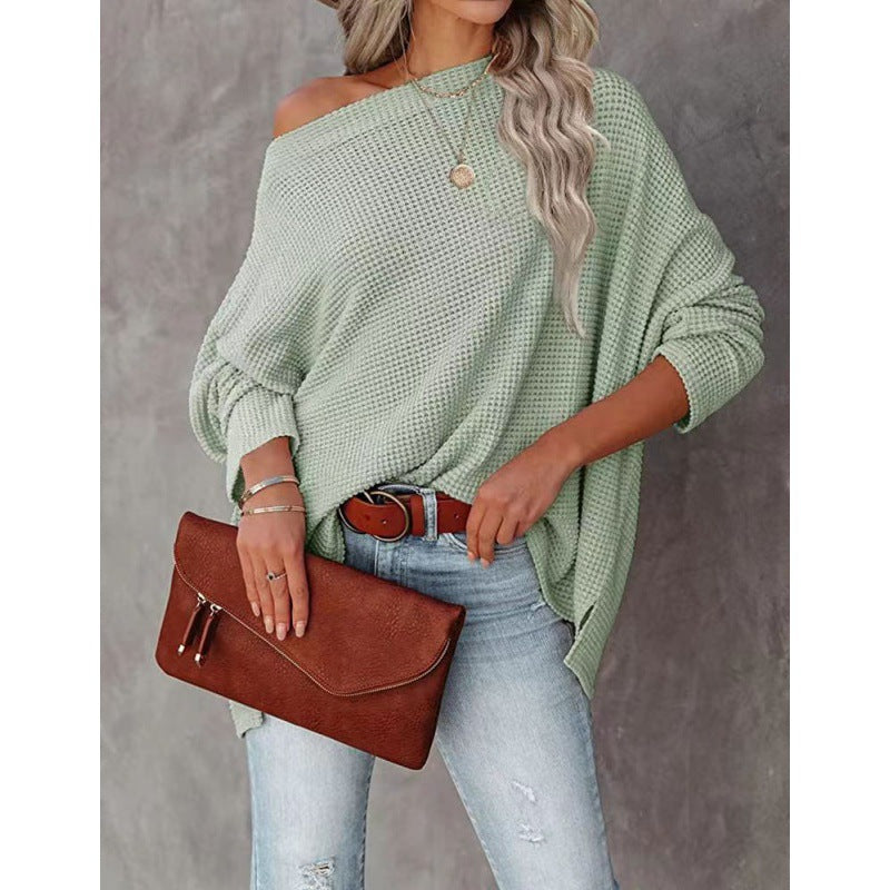Modegeist Damen Oversized Waffelpullover