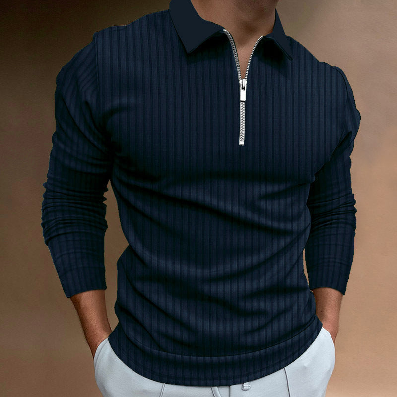 Herren Poloshirt mit elegantem Reißverschluss und strukturiertem Design ModeGeist
