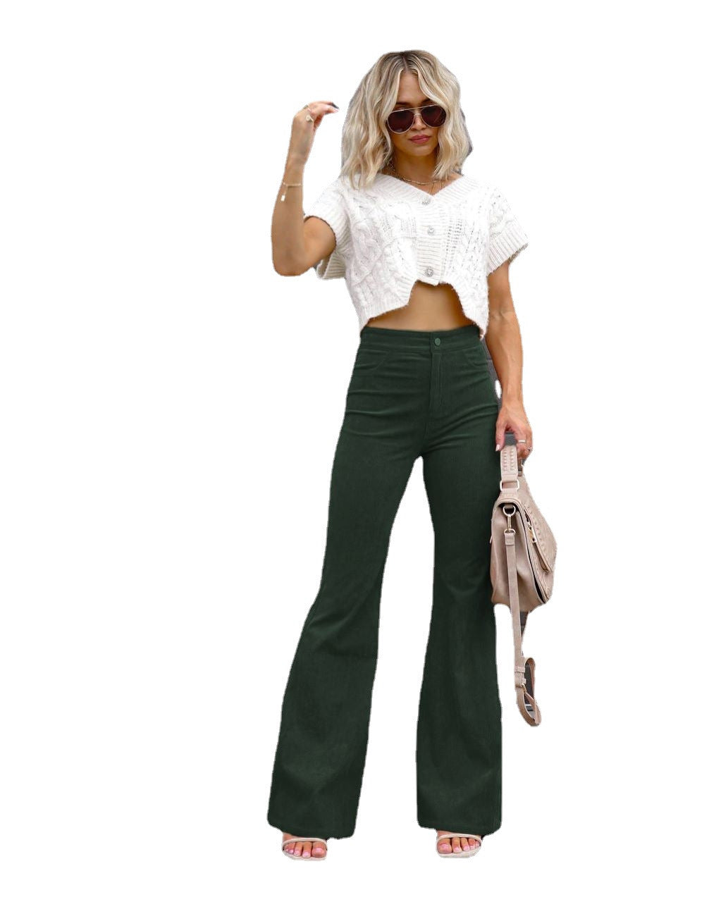 Damen Modische Hochbund-Flared-Jeans ModeGeist
