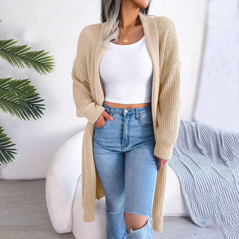 ModeGeist | Einfarbige Strickjacke für Elegante Outfits