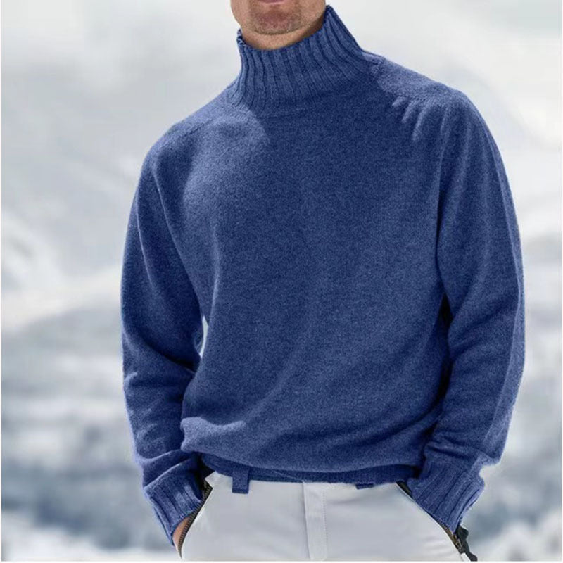 Herren Rollkragenpullover aus hochwertiger Wolle mit strukturierten Details ModeGeist