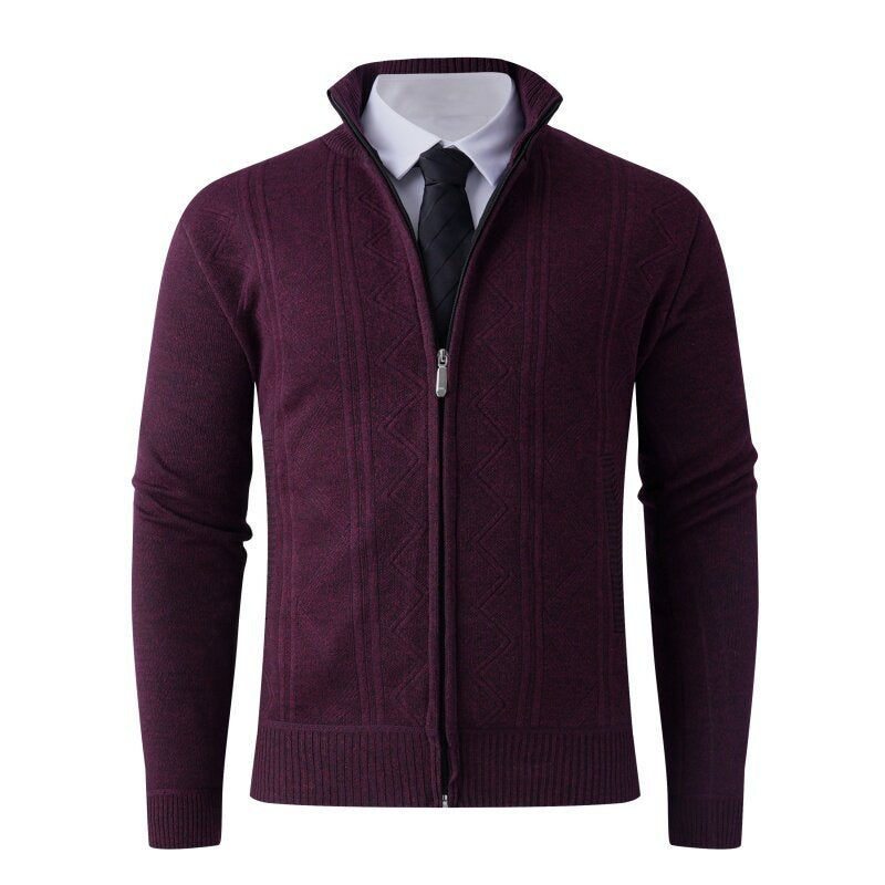 Herren Strickjacke mit modernem Zipper und eleganten Mustern ModeGeist