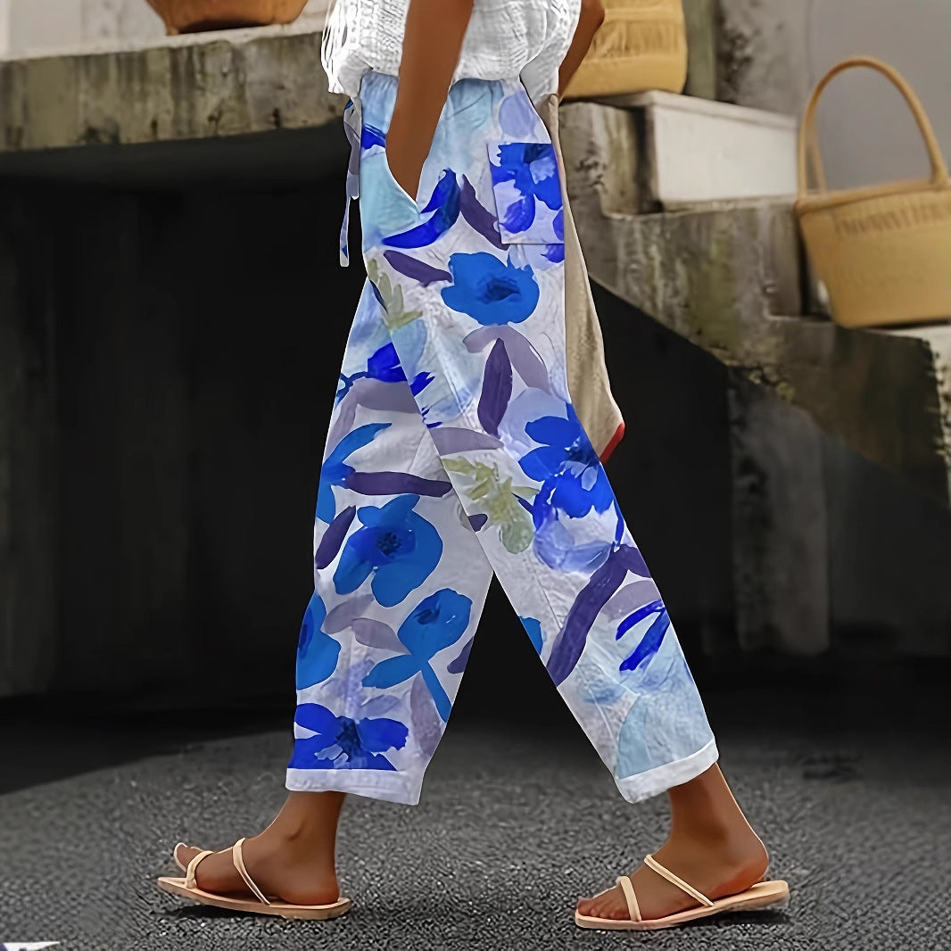 Modische, luftige Damenhose mit Blumenmuster von MODEGEIST