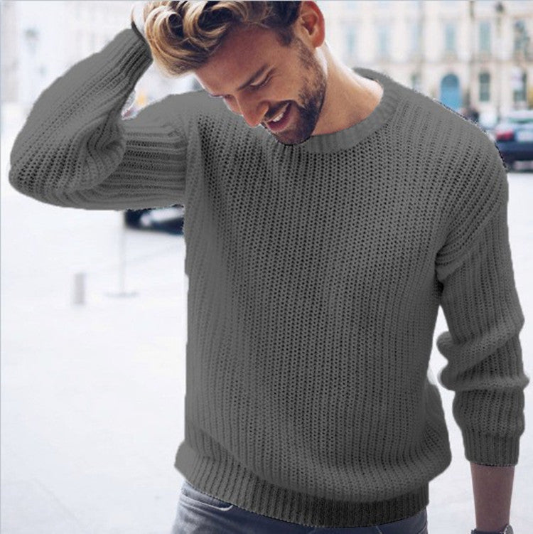 Herren trendiger Strickpullover mit luftiger Struktur und zeitgemäßem Rundhalsausschnitt ModeGeist
