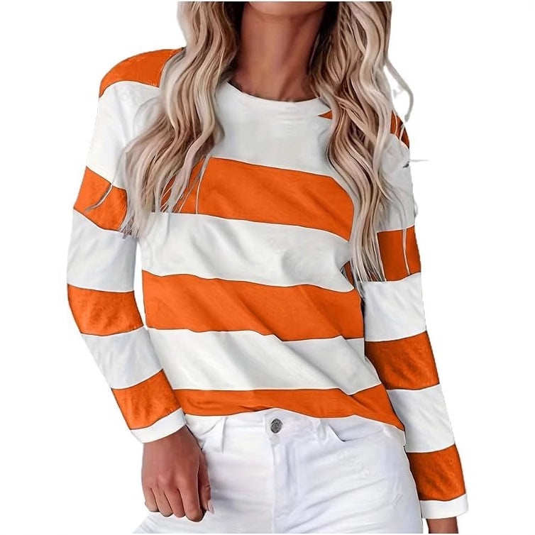 Damen lässiges gestreiftes Langarmshirt ModeGeist