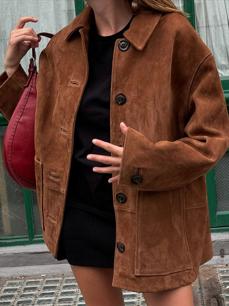 Damen Wilde Velourjacke im lässigen Chic ModeGeist