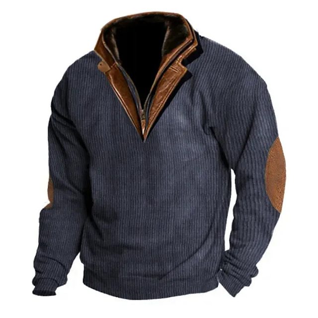 Herren Strickpullover mit details und hohem Kragen ModeGeist