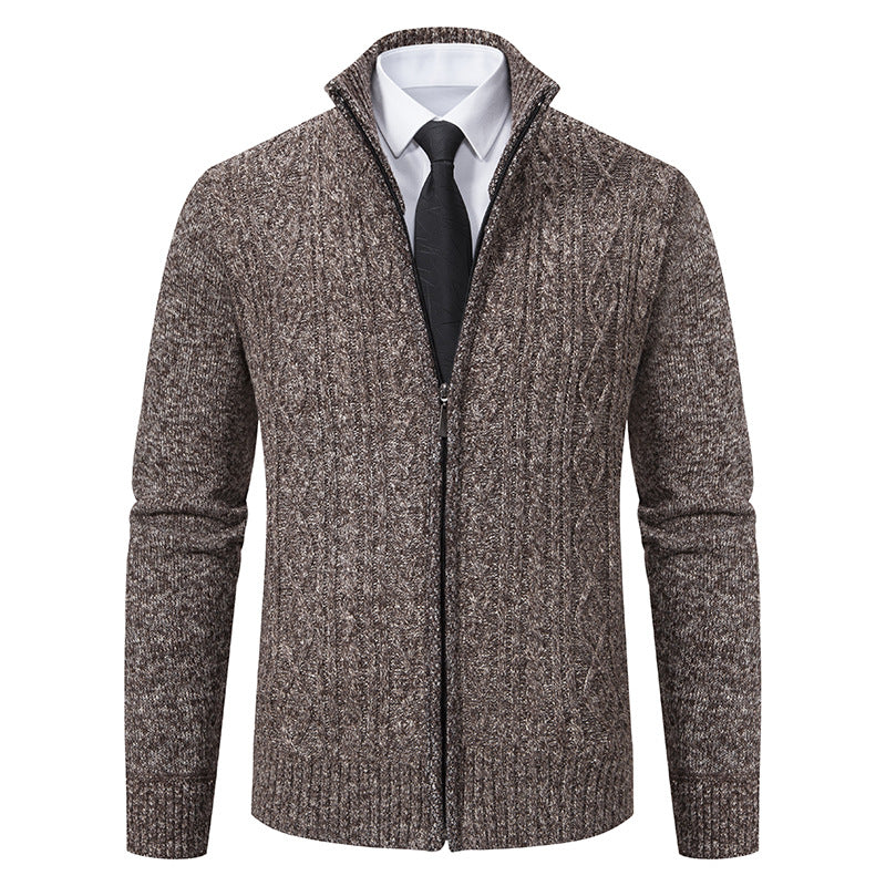 Herren Strickjacke mit hohem Kragen und Reißverschluss ModeGeist