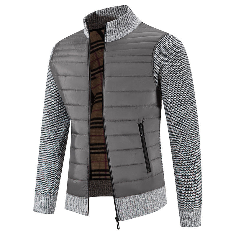 Herren lässige Steppjacke mit Strickärmeln ModeGeist