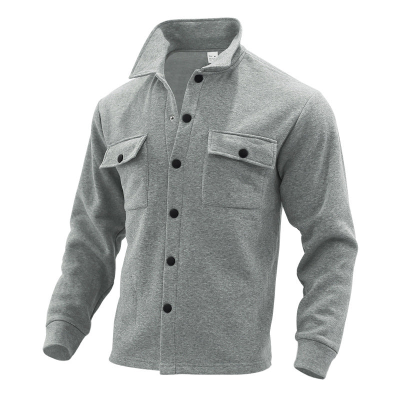 Herren lässige Hemdjacke mit praktischen Taschen und modernem Stehkragen ModeGeist