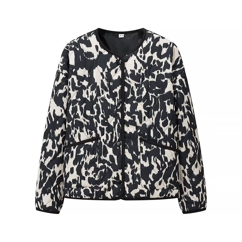 Damen Steppjacke mit modernem Muster und praktischen Taschen ModeGeist