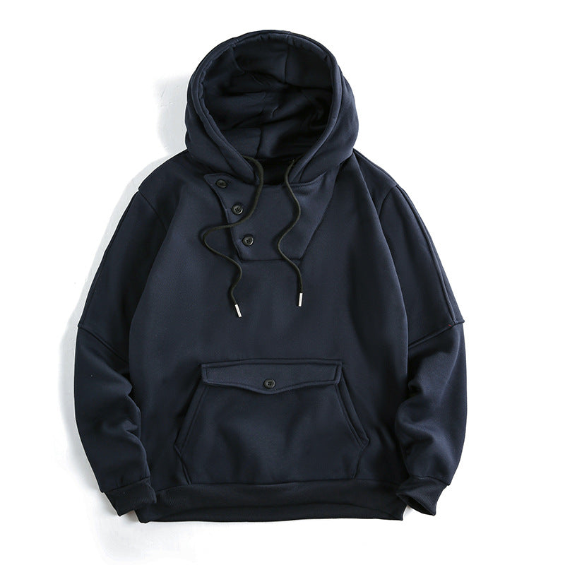 Herren lässiger Kapuzenpullover mit Knopfdetails und praktischen Taschen ModeGeist