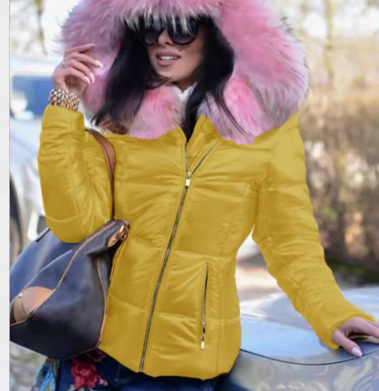 Damen Steppjacke mit luxuriösem Fellkragen und praktischen Taschen ModeGeist
