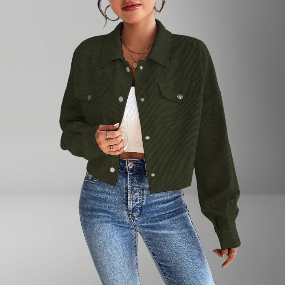 Damen Kurzjacke aus cordartigem Material ModeGeist