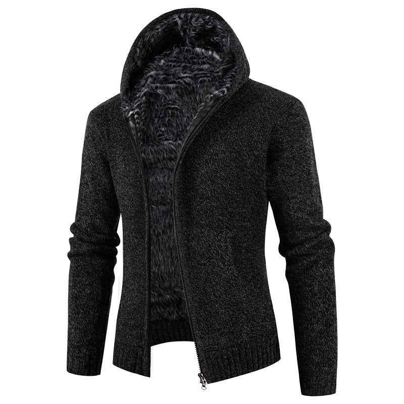 Herren Strickjacke mit Kapuze und weichem Innenfutter ModeGeist