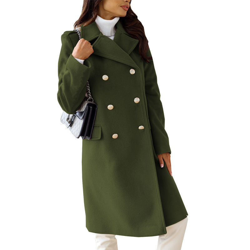Damen Elegante und warme Wollmantel ModeGeist