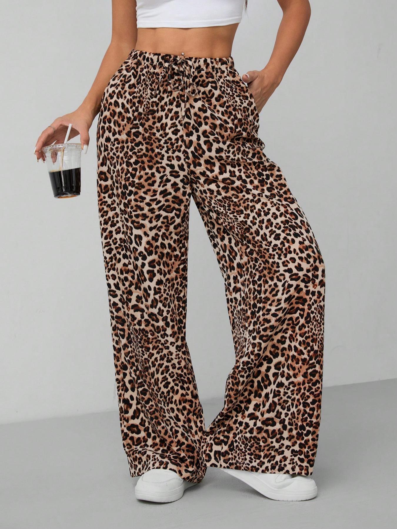Damen Weite Tiermuster-Hose ModeGeist