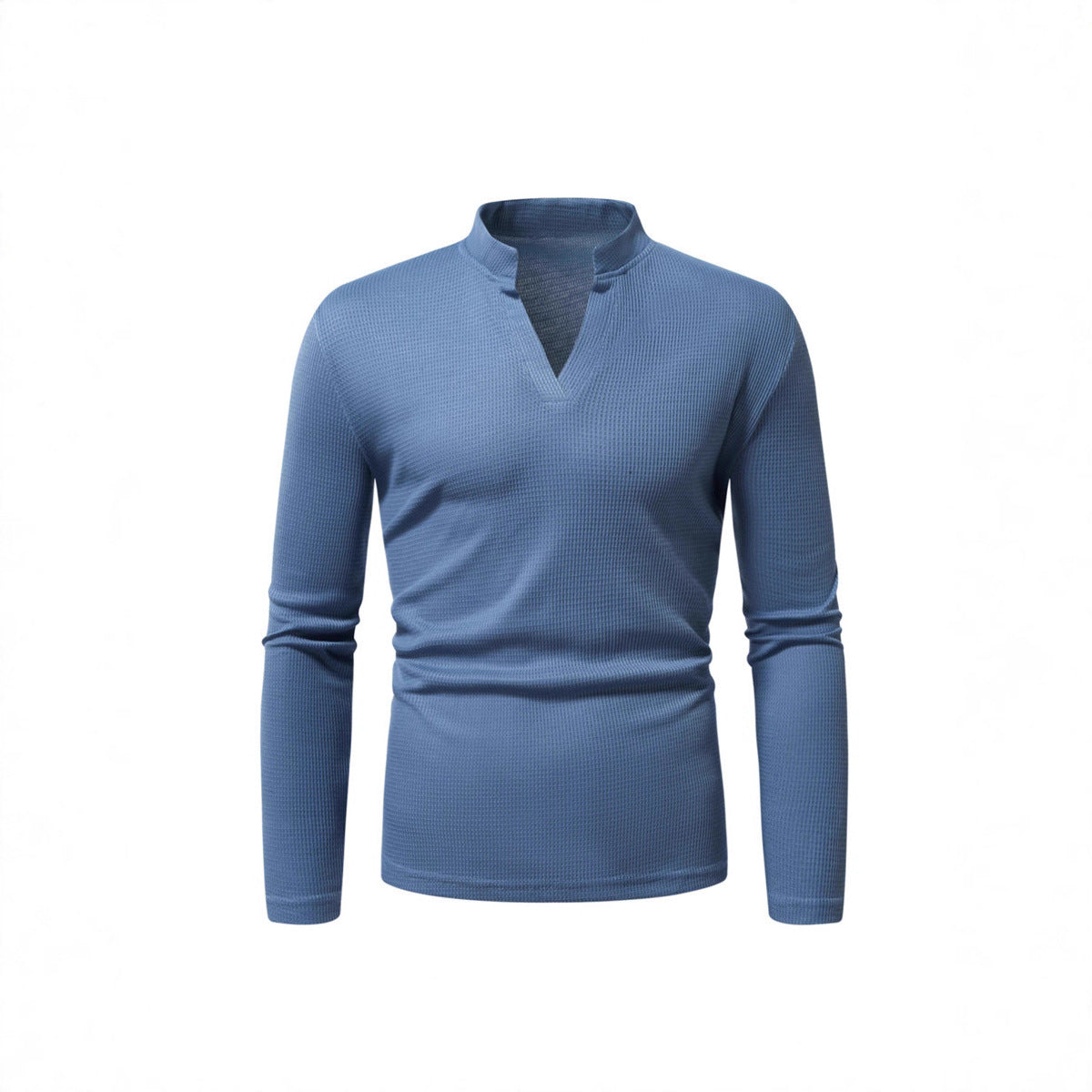Herren Langarmshirt mit modernem Stehkragen und strukturierter Oberfläche ModeGeist