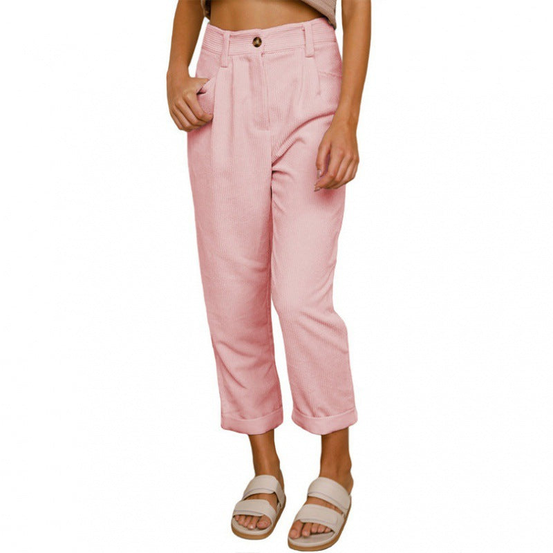 Elegante Damenhose mit hoher Taille und Falten