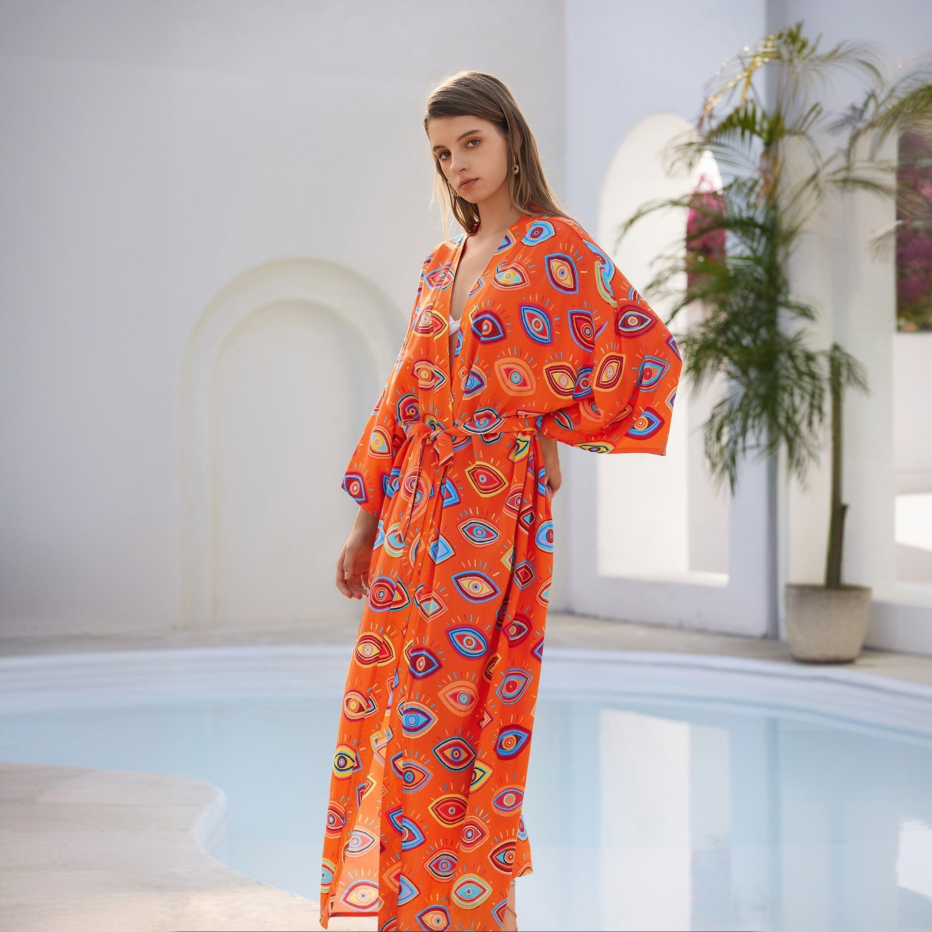 Modisches Bohemian Maxi-Kaftan Kleid für Damen
 - MODEGEIST
