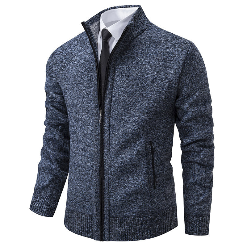 Herren sportliche Strickjacke mit Stehkragen und Reißverschluss ModeGeist