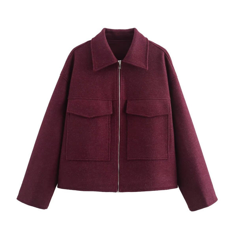 Damen stylische und funktionale Wolle-Jacke ModeGeist