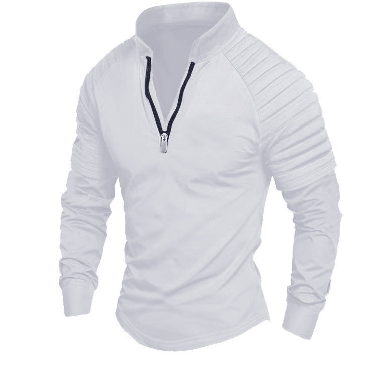 Herren Sportliches Langarmshirt mit halblangem Reißverschluss ModeGeist