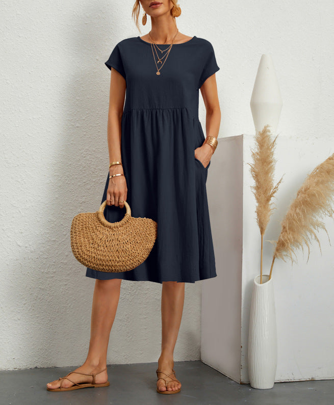 Leichtes Damen-Midikleid aus Baumwolle mit Taschen von MODEGEIST