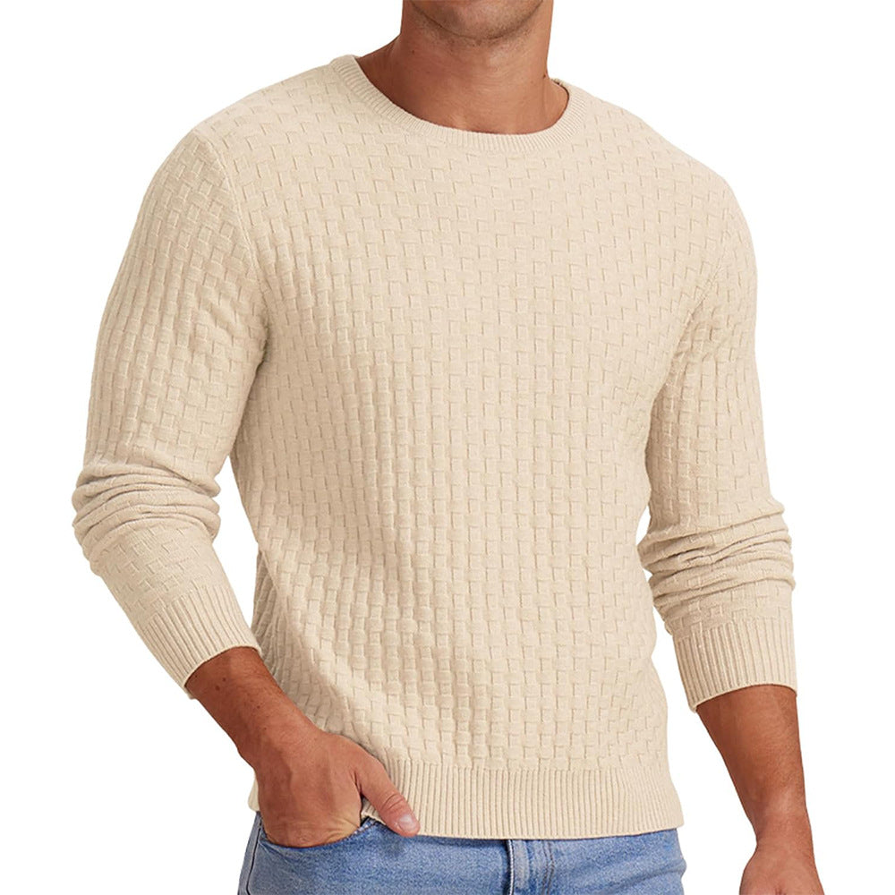 Herren strukturiertes Sweatshirt mit Rundhalsausschnitt und langem Arm ModeGeist