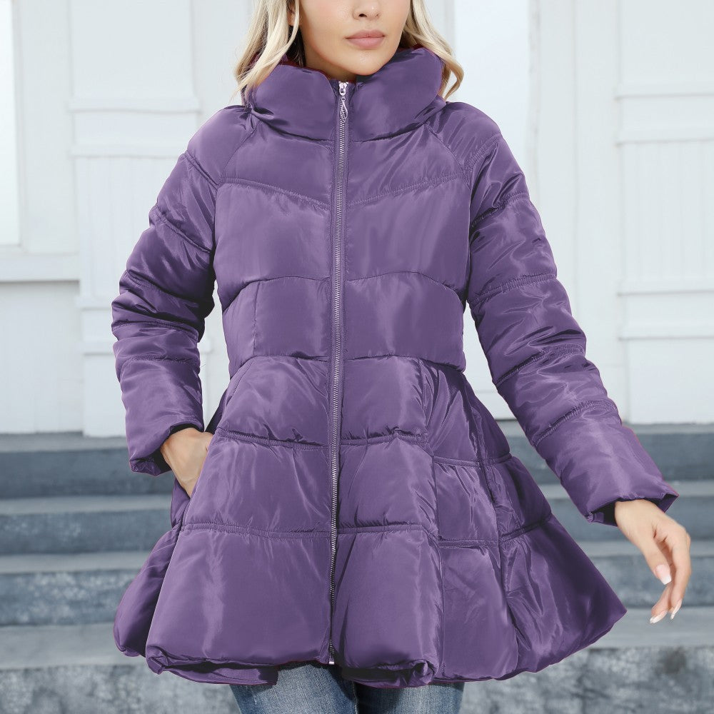 Damen gesteppte Winterjacke mit hochschließendem Kragen ModeGeist