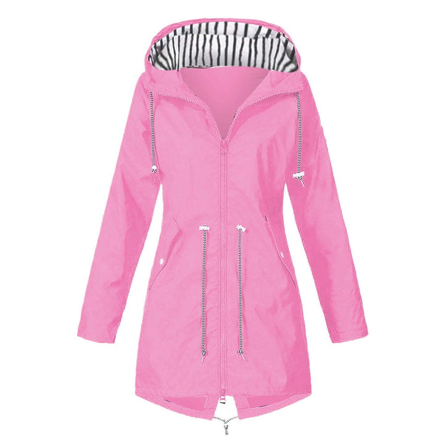 Damen wasserabweisende Freizeitjacke mit verstellbarem Kapuzenkragen und funktionalen Taschen ModeGeist