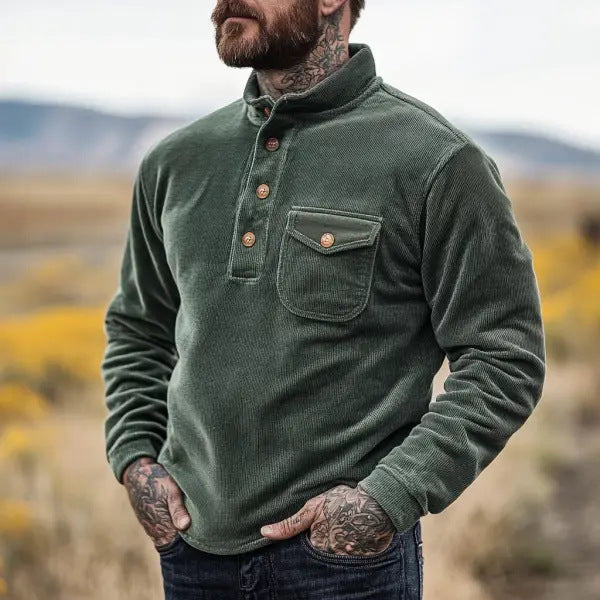 Herren Fleece-Hemd mit Knopfleiste und Brusttasche ModeGeist