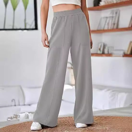 Damen Bequeme und stilvolle Freizeit-Hosen mit elastischem Bund und praktischen Taschen ModeGeist