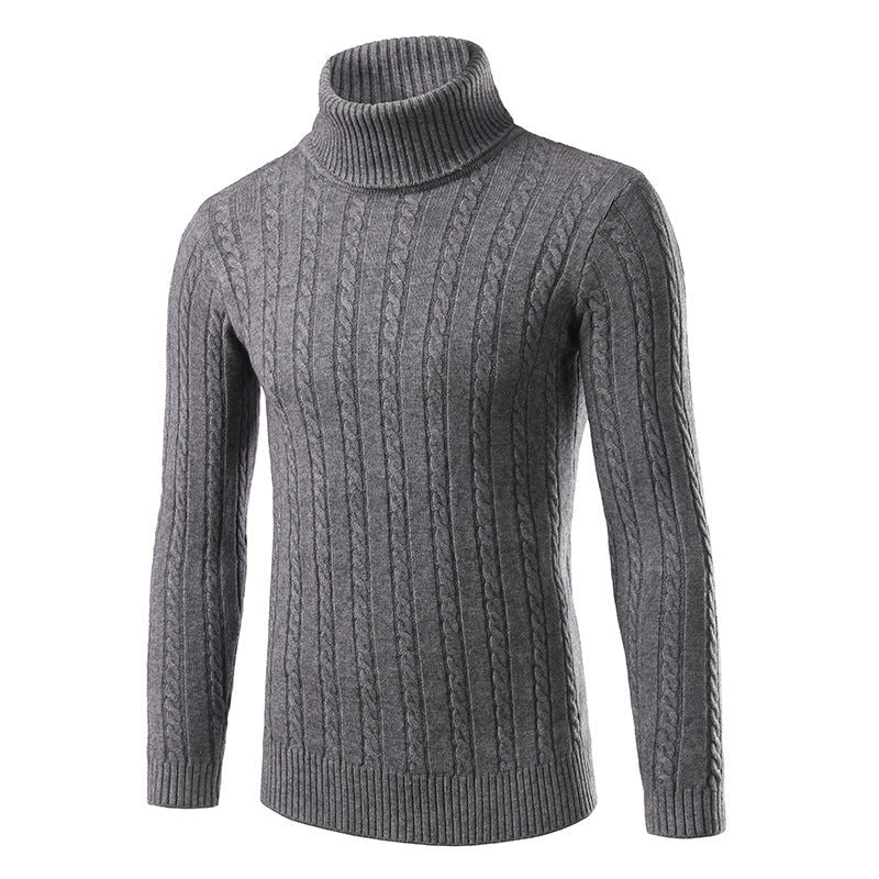 Herren stilvoller Rollkragenpullover mit Zopfmuster ModeGeist