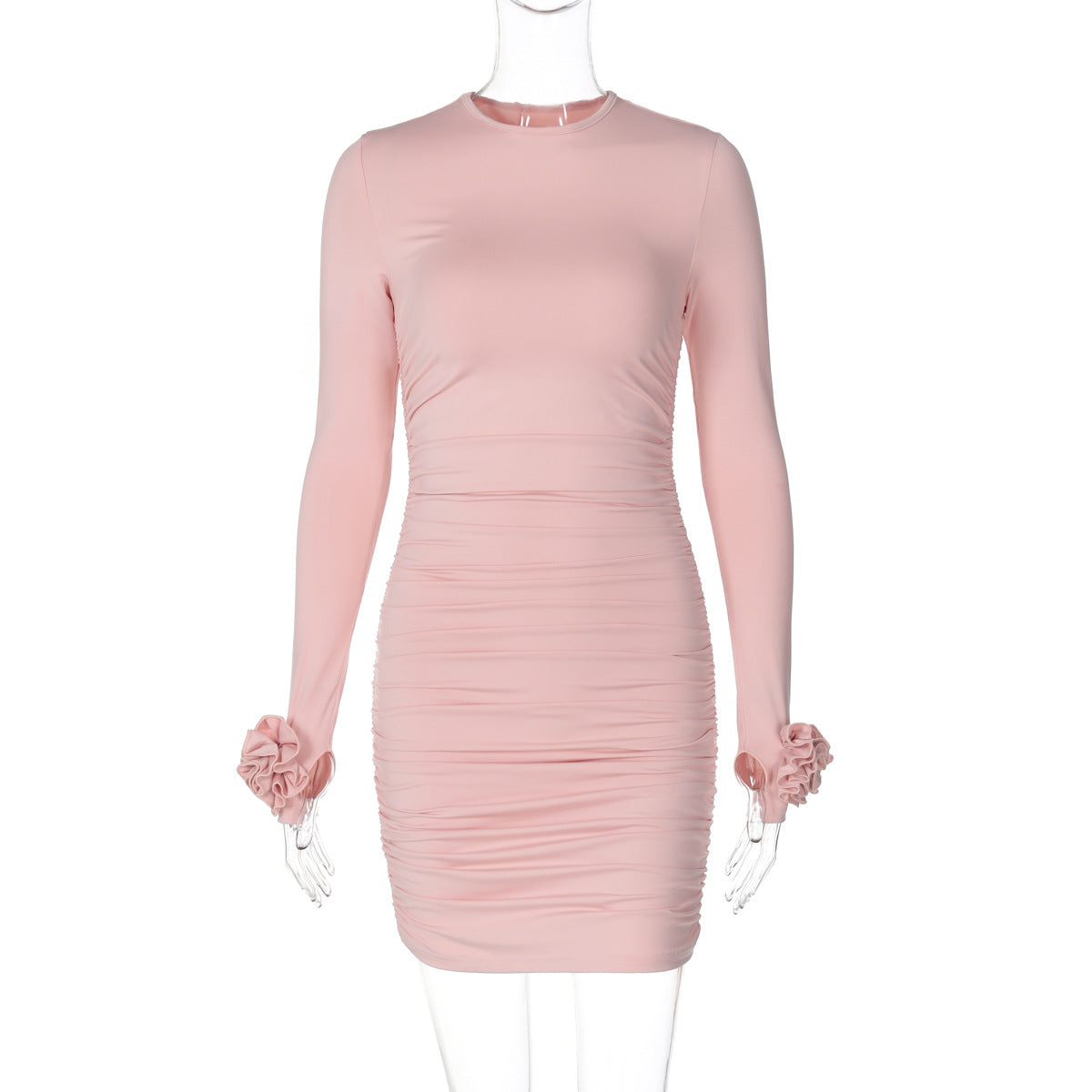 Elegantes figurbetontes Minikleid mit Rüschen und langen Ärmeln von MODEGEIST