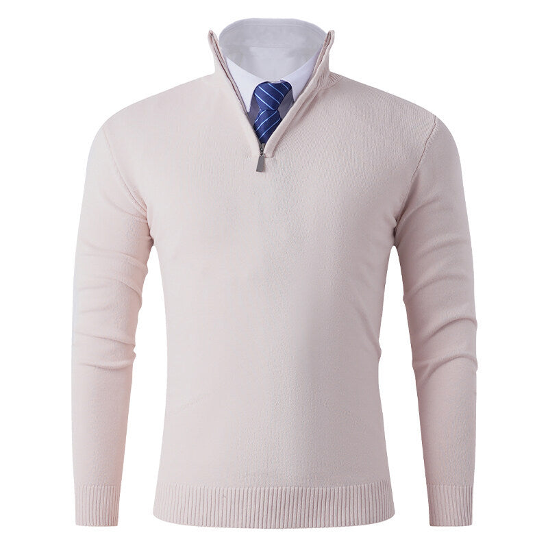 Herren Strickpullover mit modernem Reißverschluss und elastischem Saum ModeGeist