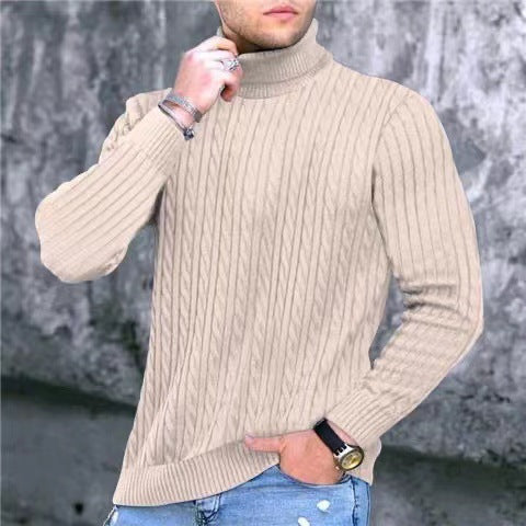 Herren Strickpullover mit modernem Rippmuster und hohem Kragen ModeGeist