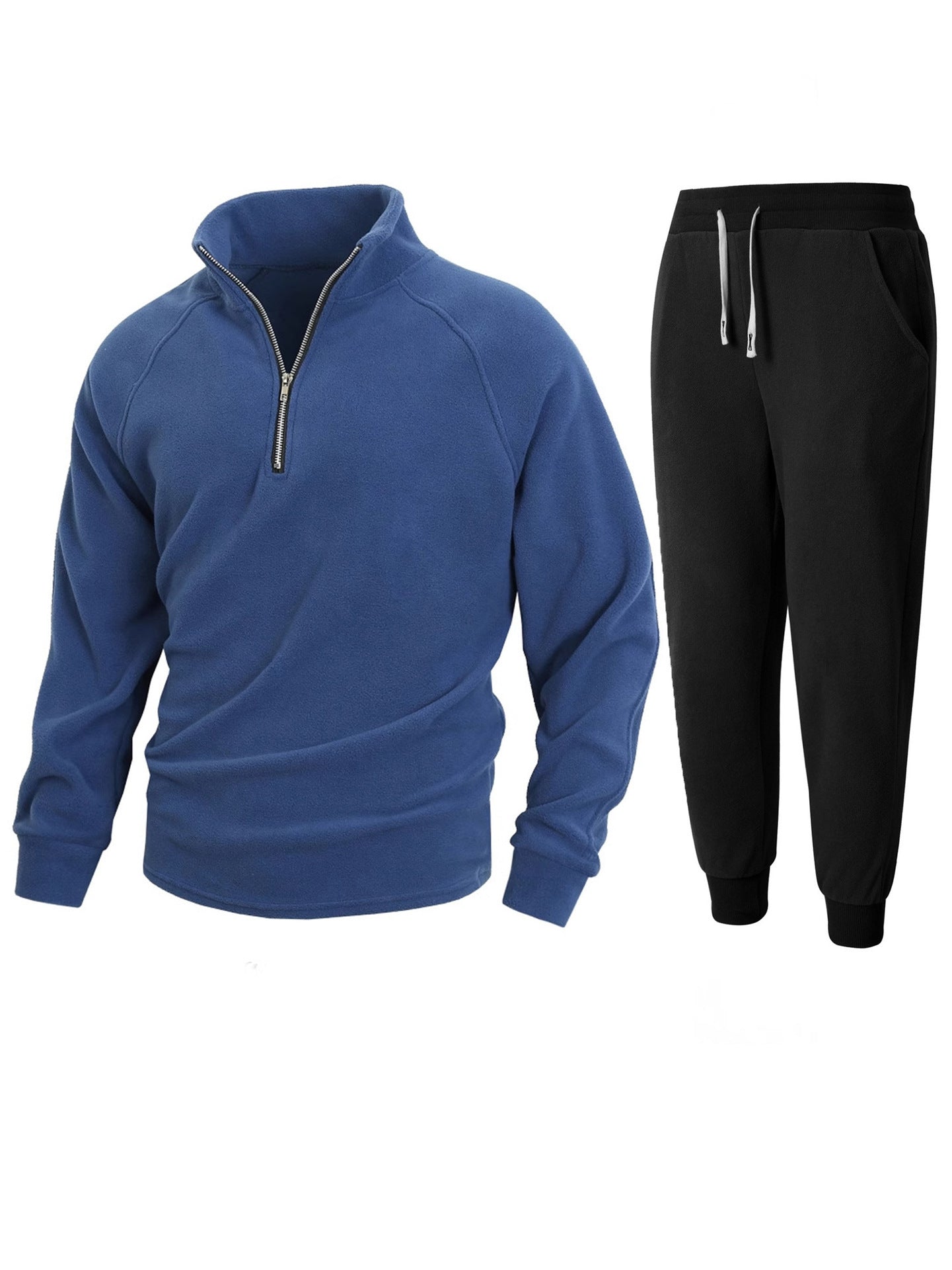 Herren Fleece-Oberteil mit modernem Stehkragen und sportlicher Jogginghose ModeGeist