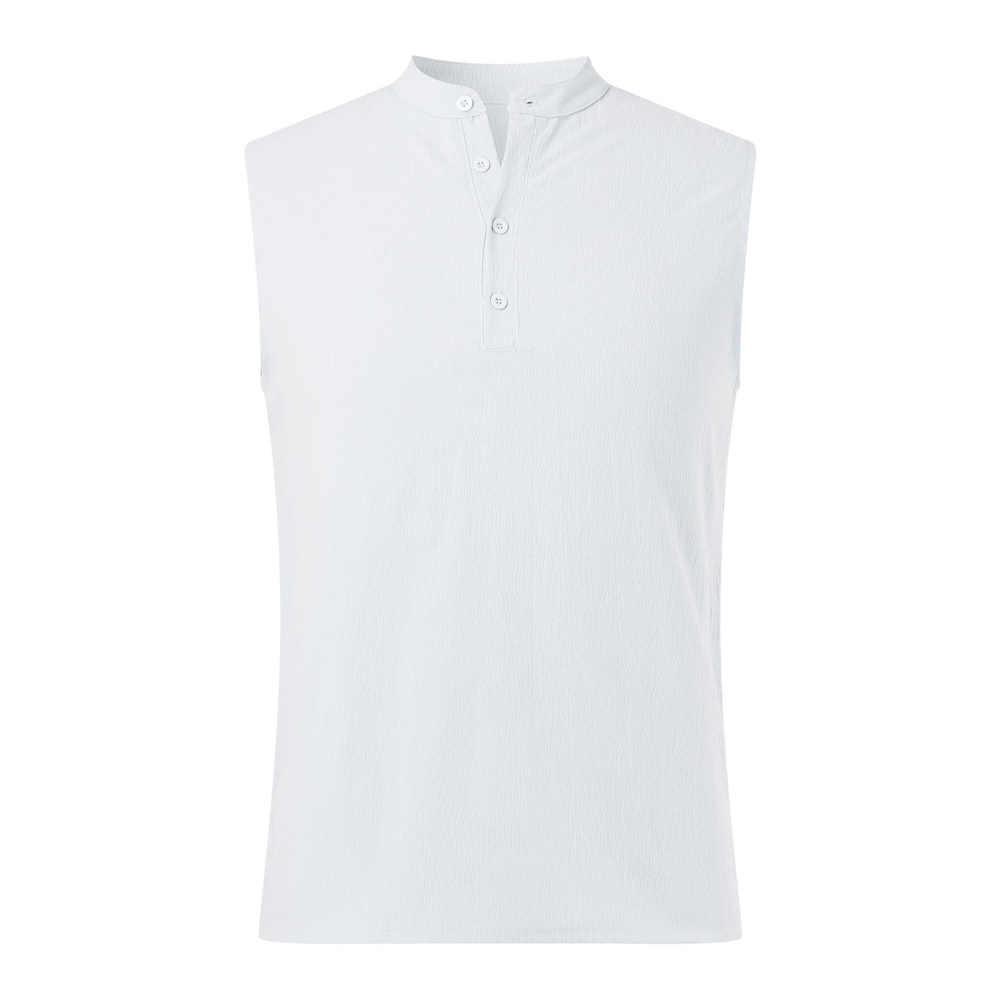 Herren Ärmelloses Henley-Shirt aus atmungsaktivem und leichtem Material ModeGeist