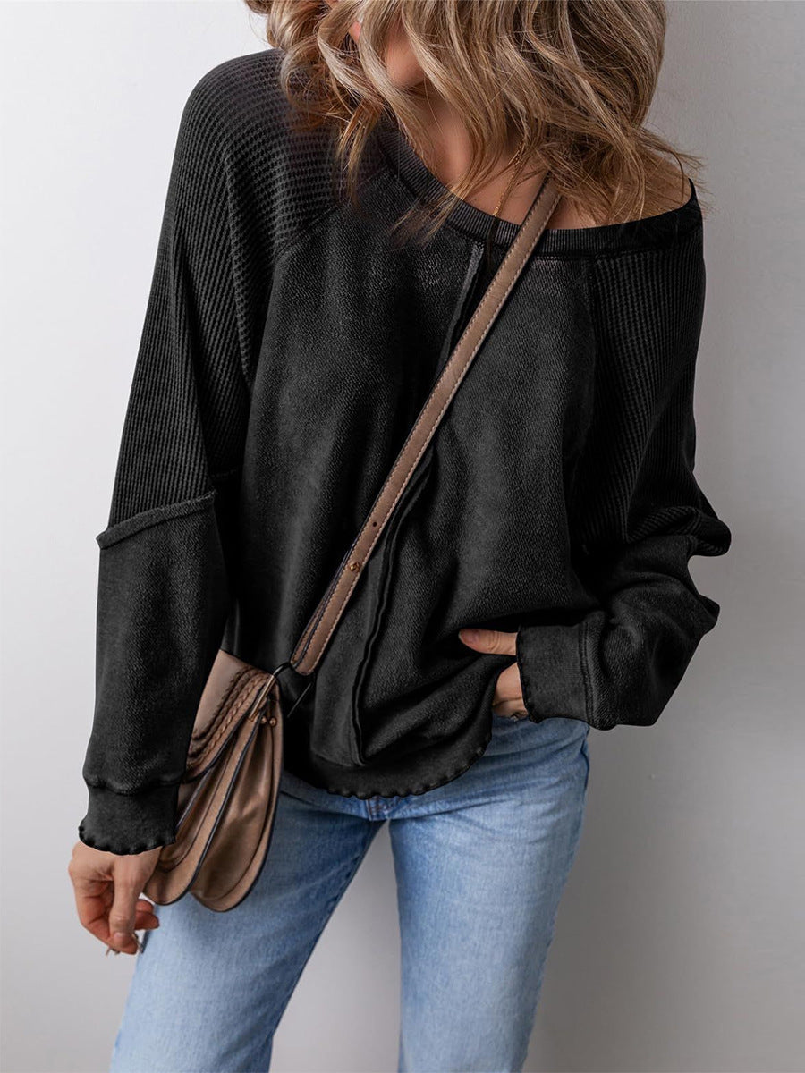 Damen lässiger Pullover mit weitem Ausschnitt ModeGeist